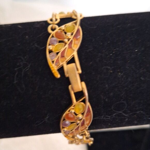 A Vintage Lauren Conrad Women's Bracelet Leaves Rhinestones Granny Core - Picture 4 of 7